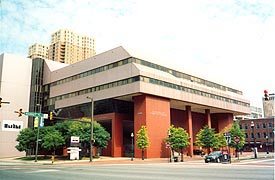 [photo, Bard Building (from Lombard St. and Gay St.), Harbor Campus, Baltimore City Community College, 600 East Lombard St., Baltimore, Maryland]