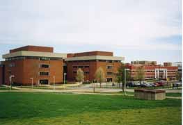 [photo, Fine Arts Building (Engineering & Computer Science Building to right), University of Maryland Baltimore County, Catonsville, Maryland]